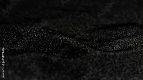 Black silk lurex fabric background or texture
