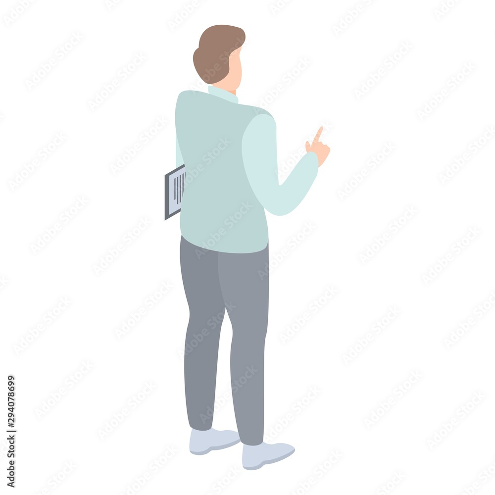 Warehouse man icon. Isometric of warehouse man vector icon for web design isolated on white background Warehouse man icon. Isometric of warehouse man vector icon for web design isolated on white background