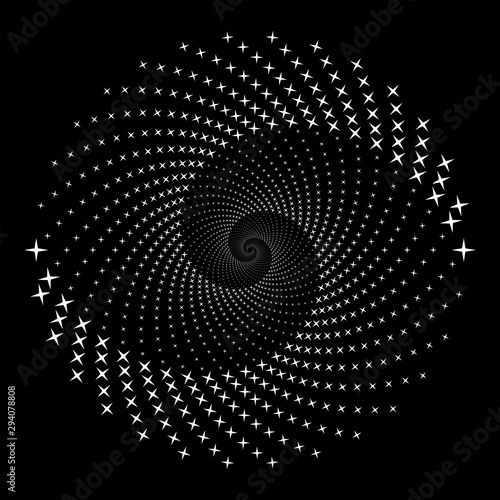 Dotted Halftone Vector Spiral Pattern or Texture