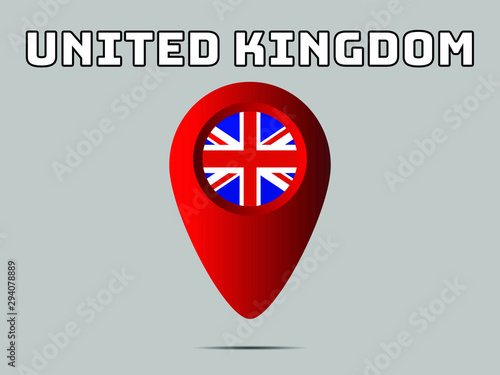 Free Download United Kingdom of Great Britain National flag,  geolocation, geotag pin, element. Good for map, place, placement your business. original color and proportion. vector illustration,countries set. - GFXLoad