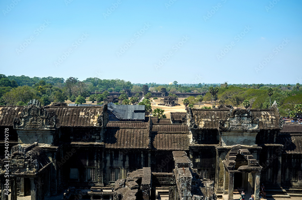 Angkor Wat is a famous landmark in Siem Reap, Cambodia.