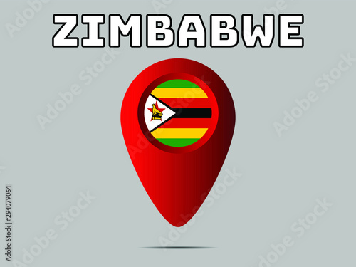 Free Download Zimbabwe National flag,  geolocation, geotag pin, element. Good for map, place, placement your business. original color and proportion. vector illustration,countries set. - GFXLoad