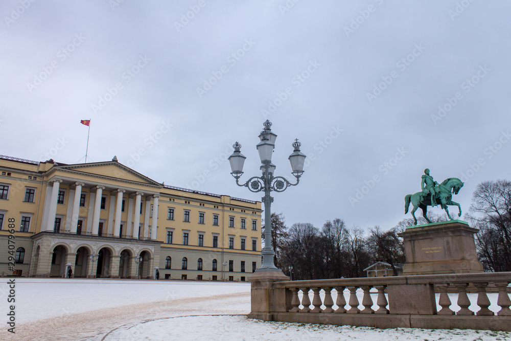 Norway's Royal Palace in Oslo Winter