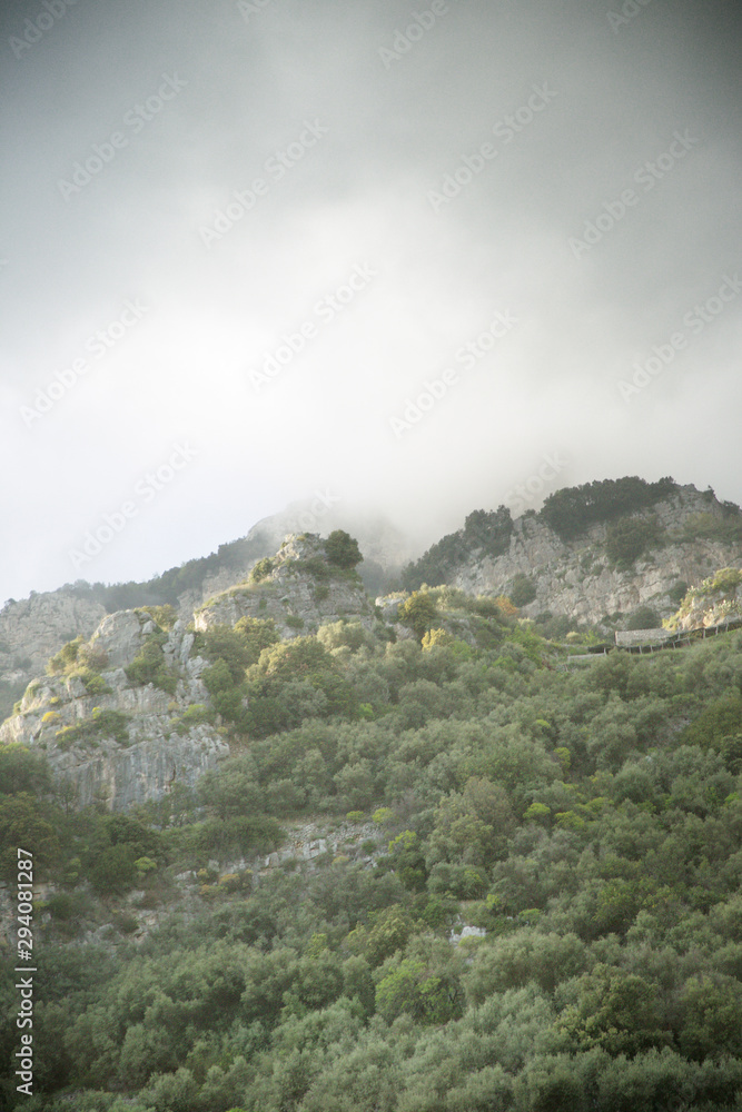 mountain view along the coastline of amalfi