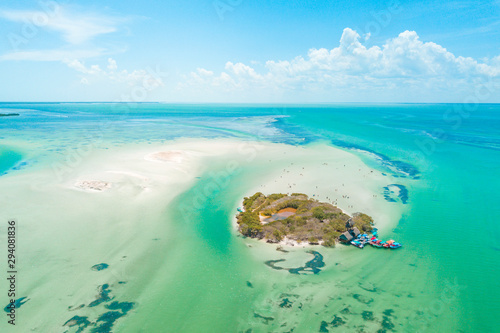 Paradise Beach at Holbox Island in the Caribbean Ocean of Mexico