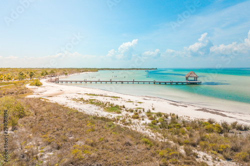 Paradise Beach at Holbox Island in the Caribbean Ocean of Mexico photo