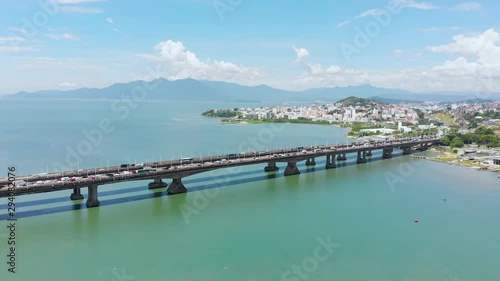 Bridges of Pedro Ivo Campos Colombo Salles (Florianopolis, Brazil) Aerial view photo