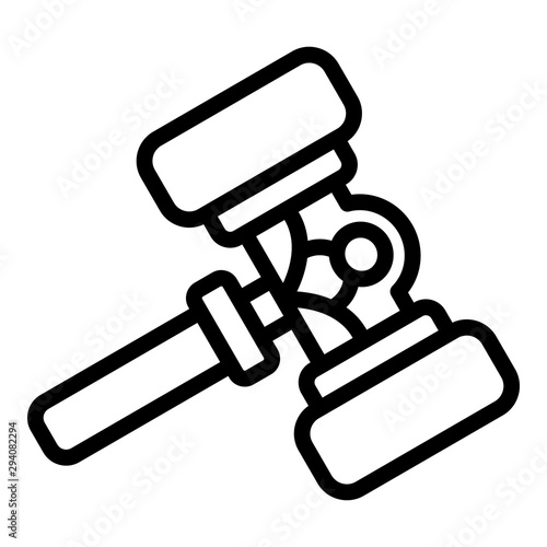 Wooden judicial gavel icon. Outline wooden judicial gavel vector icon for web design isolated on white background
