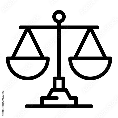 Scales of justice icon. Outline scales of justice vector icon for web design isolated on white background