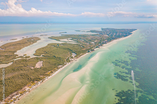 Paradise Beach at Holbox Island in the Caribbean Ocean of Mexico photo