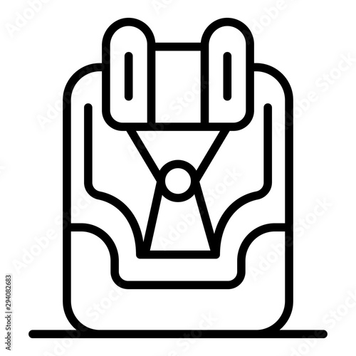 Detachable child car seat icon. Outline detachable child car seat vector icon for web design isolated on white background