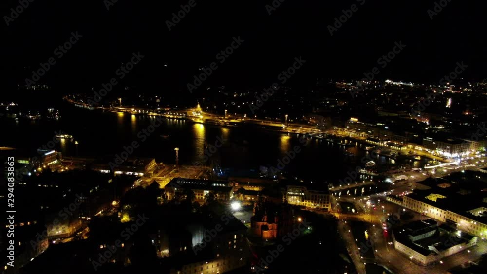City Illumination. Flying over city lights in dark night. Aerial drone shot. City Illumination. Flying over city lights in dark night. Aerial drone shot.