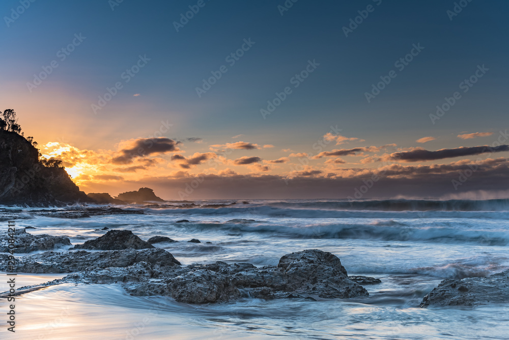 Fototapeta premium Wild Surf at Malua Bay - Sunrise Seascape