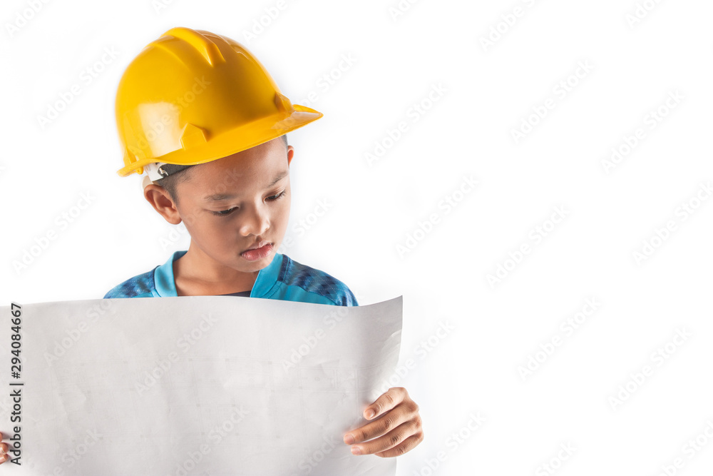 The little boy in a dream wants to be an architect or engineer in the future. The little boy in a dream wants to be an architect or engineer in the future.
