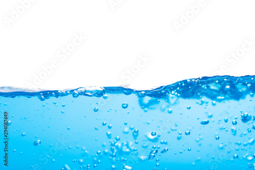 blue water splash on white background