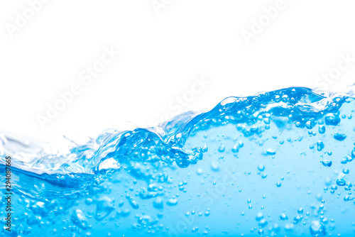 blue water splash on white background