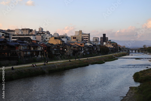 KAMO-GAWA RIVER IN KYOTO, JAPAN