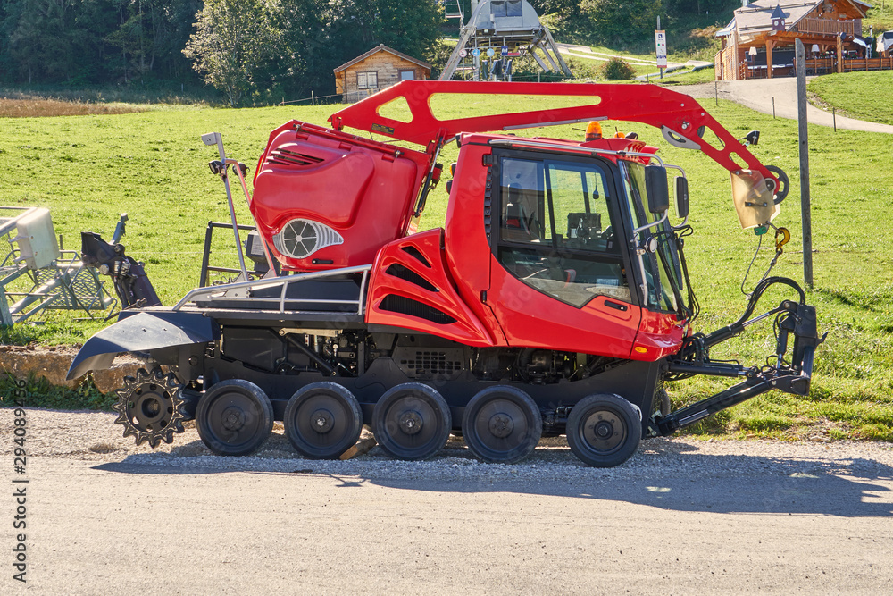Snow Plow Stationed At a Ski Resort Snow Plow Stationed At a Ski Resort