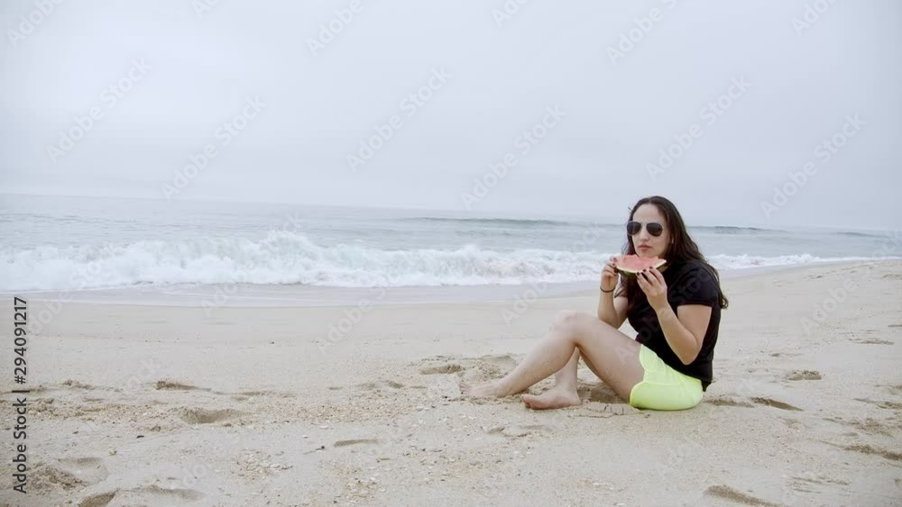 Girls enjoy their summer vacation at the beach - pure relaxing - slow motion shot