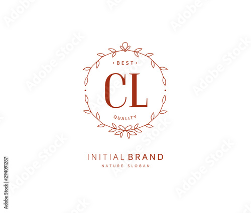 C L CL Beauty vector initial logo, handwriting logo of initial signature, wedding, fashion, jewerly, boutique, floral and botanical with creative template for any company or business.