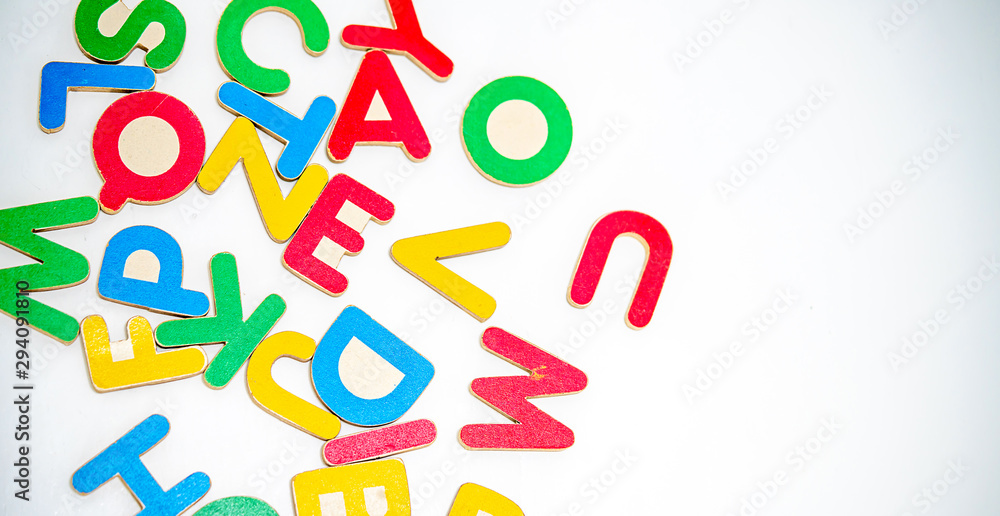 Close up education toys Alphabet letters