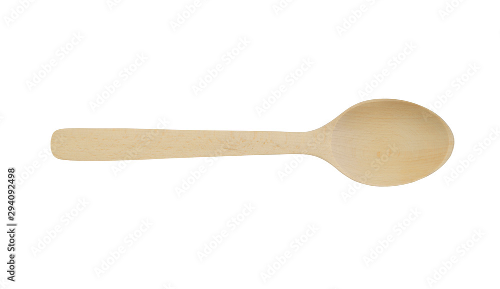 Wooden spoon isolated on white background