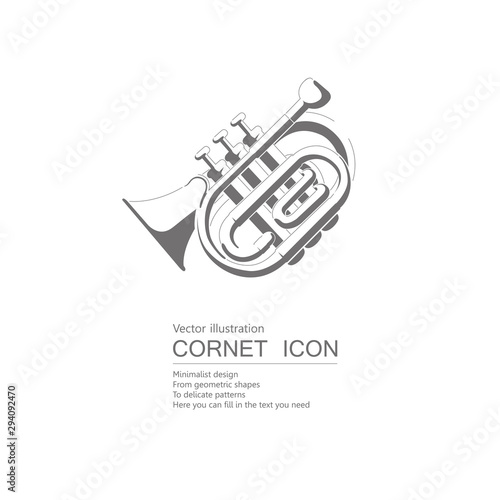 Vector drawn cornet. Isolated on white background.	
