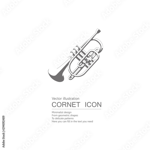 Vector drawn cornet. Isolated on white background.	