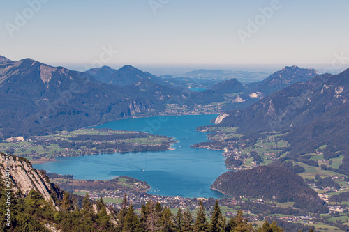 View from the Katrin. The Katrin is a mountain in Upper Austria near Bad Ischl and belongs to the Katergebirge