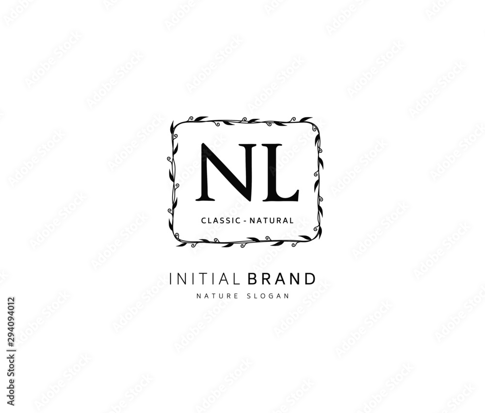 N L NL Beauty vector initial logo, handwriting logo of initial signature, wedding, fashion, jewerly, boutique, floral and botanical with creative template for any company or business. N L NL Beauty vector initial logo, handwriting logo of initial signature, wedding, fashion, jewerly, boutique, floral and botanical with creative template for any company or business.