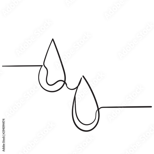 Water drops icon. Liquid drop symbol illustration with handdrawn doodle style