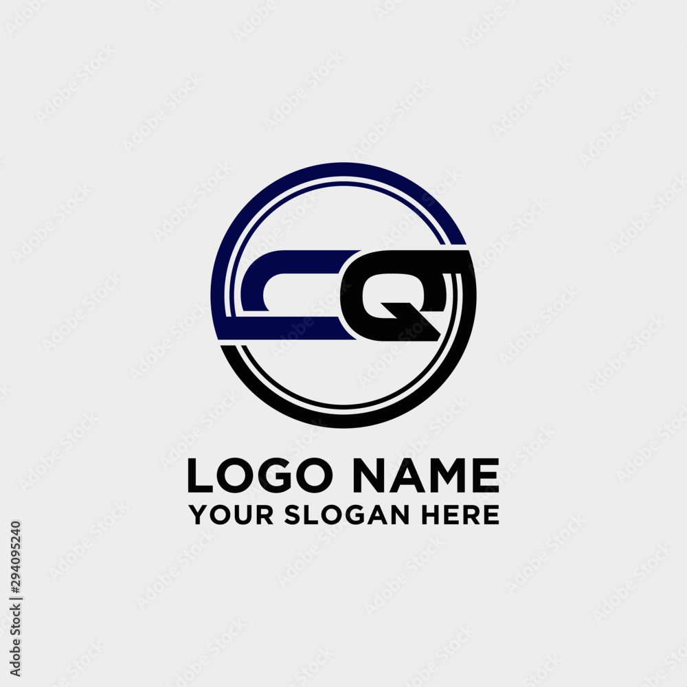 Circle logo with the letter CQ inside. letters connecting with circles. Logo circle modern abstract Circle logo with the letter CQ inside. letters connecting with circles. Logo circle modern abstract