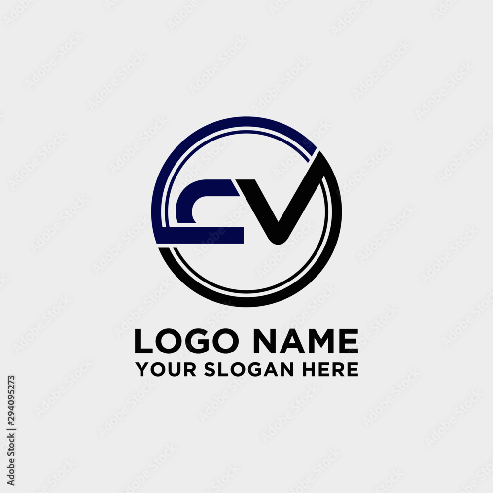 Circle logo with the letter CV inside. letters connecting with circles. Logo circle modern abstract Circle logo with the letter CV inside. letters connecting with circles. Logo circle modern abstract