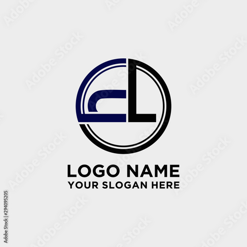 Circle logo with the letter CL inside. letters connecting with circles. Logo circle modern abstract