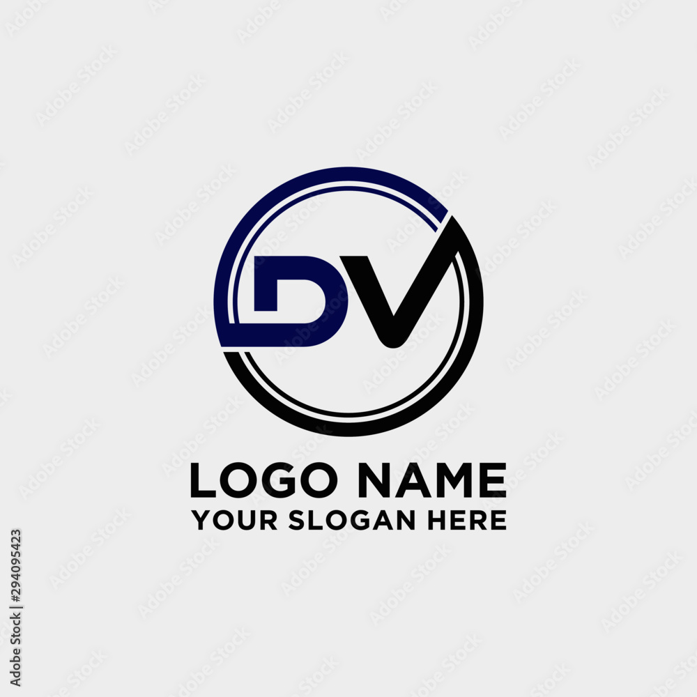 Circle logo with the letter DV inside. letters connecting with circles. Logo circle modern abstract Circle logo with the letter DV inside. letters connecting with circles. Logo circle modern abstract