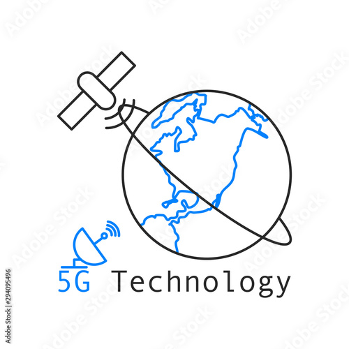 Fifth Generation Wireless Internet Network Connection Information Technology Illustration. 5G Flat Icon Isolated on white background. Mobile devices telecommunication business web networking. 