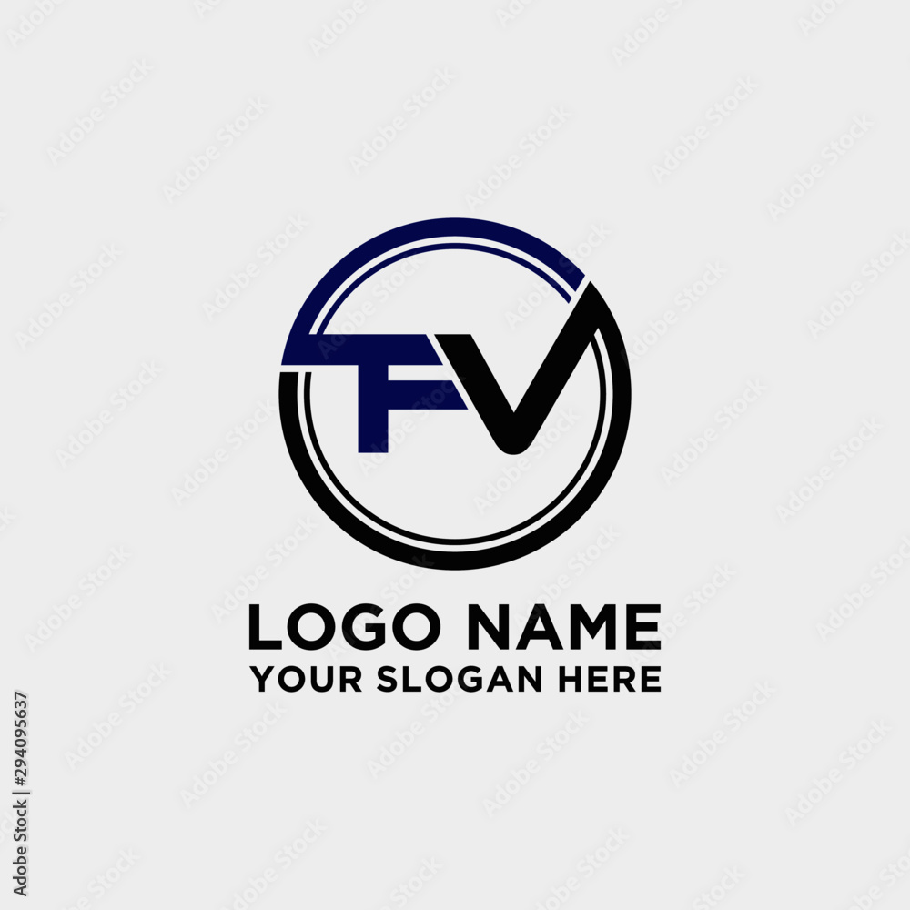 Circle logo with the letter FV inside. letters connecting with circles. Logo circle modern abstract Circle logo with the letter FV inside. letters connecting with circles. Logo circle modern abstract