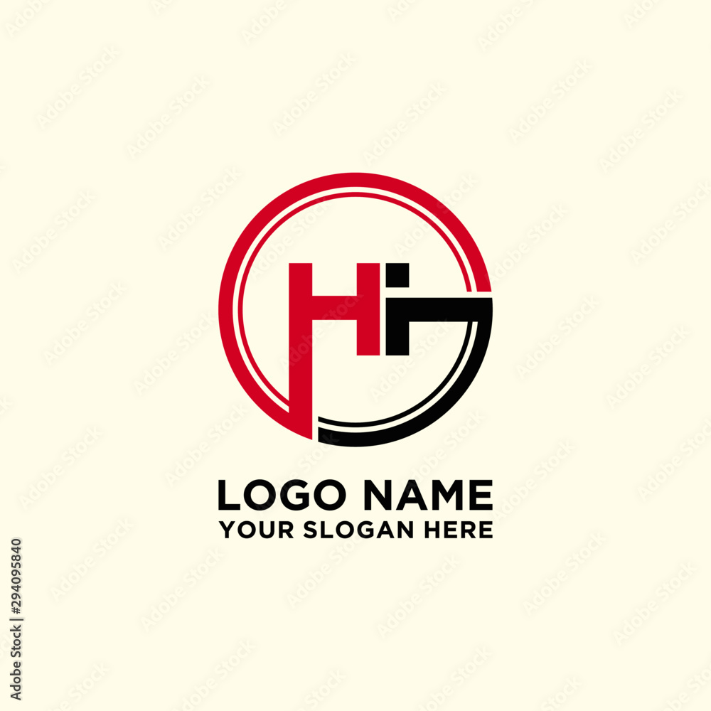 Circle logo with the letter HI inside. letters connecting with circles. Logo circle modern abstract Circle logo with the letter HI inside. letters connecting with circles. Logo circle modern abstract