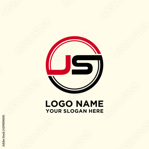 Circle logo with the letter JS inside. letters connecting with circles. Logo circle modern abstract