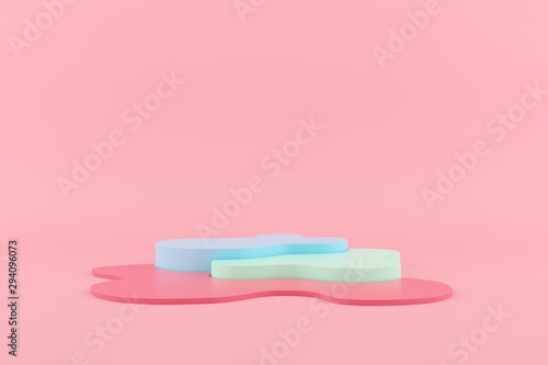 Abstract mock up scene pastel color. geometry shape podium background for product. 3d rendering