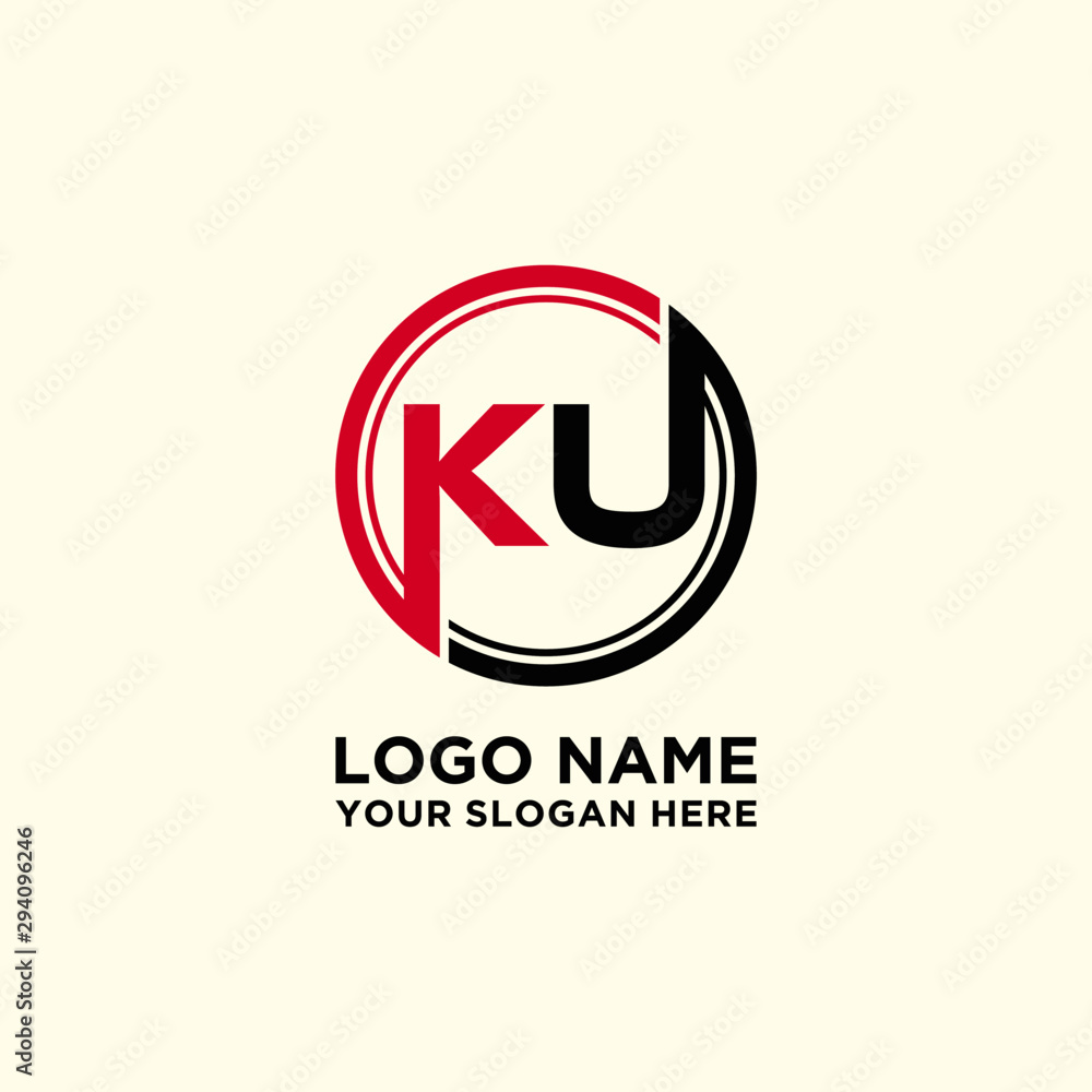 Circle logo with the letter KU inside. letters connecting with circles. Logo circle modern abstract Circle logo with the letter KU inside. letters connecting with circles. Logo circle modern abstract