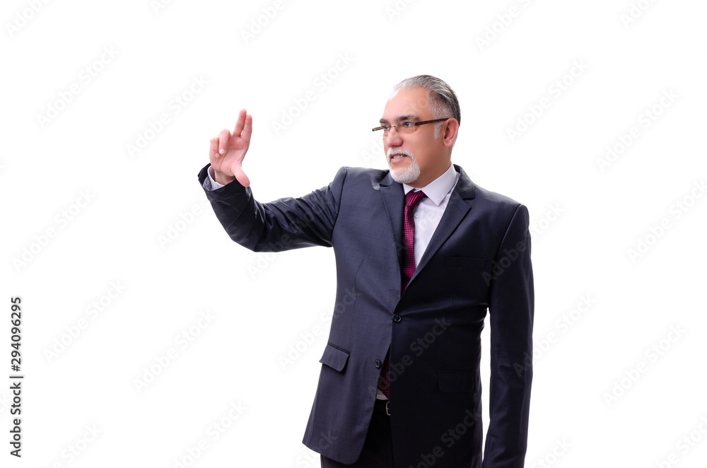 Aged businessman employee isolated on white Aged businessman employee isolated on white