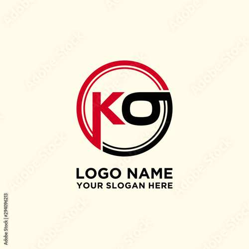 Circle logo with the letter KO inside. letters connecting with circles. Logo circle modern abstract