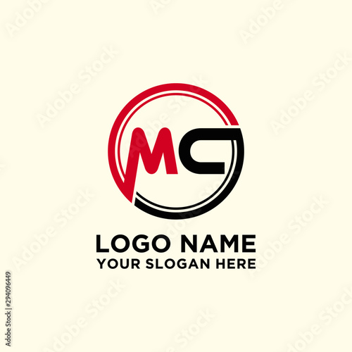 Circle logo with the letter MC inside. letters connecting with circles. Logo circle modern abstract