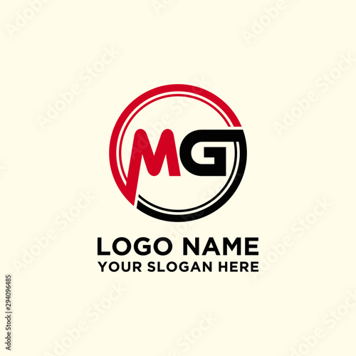 Circle logo with the letter MG inside. letters connecting with circles. Logo circle modern abstract