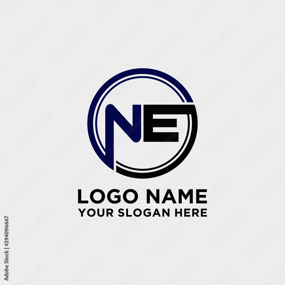 Circle logo with the letter NE inside. letters connecting with circles. Logo circle modern abstract Circle logo with the letter NE inside. letters connecting with circles. Logo circle modern abstract