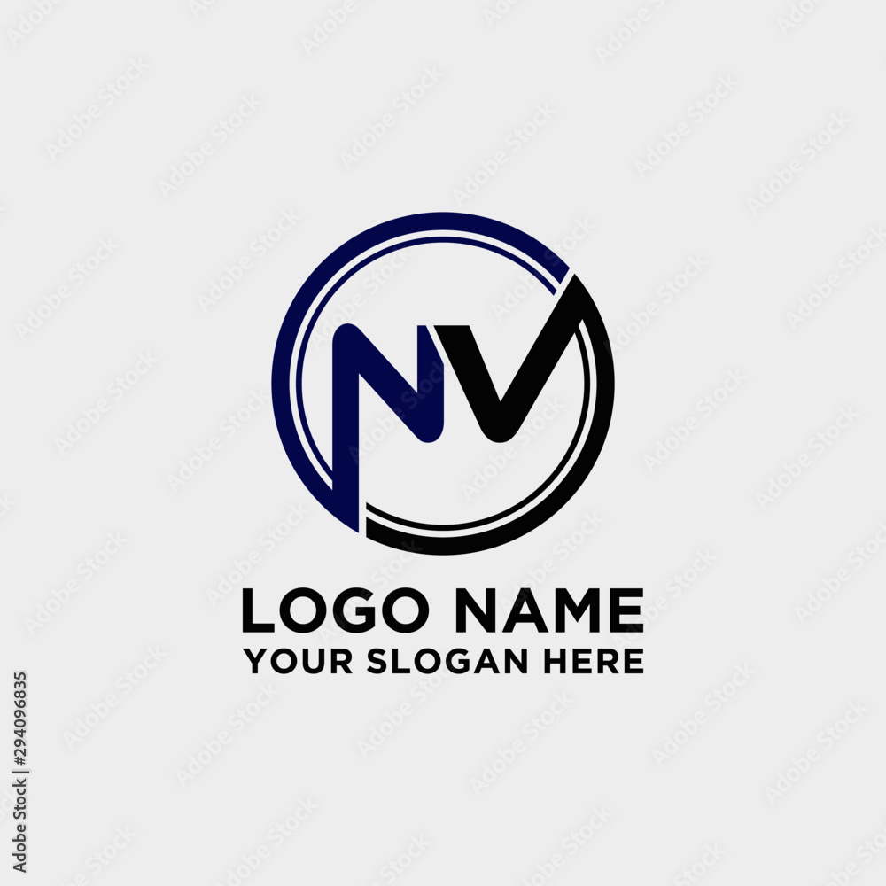 Circle logo with the letter NV inside. letters connecting with circles. Logo circle modern abstract Circle logo with the letter NV inside. letters connecting with circles. Logo circle modern abstract