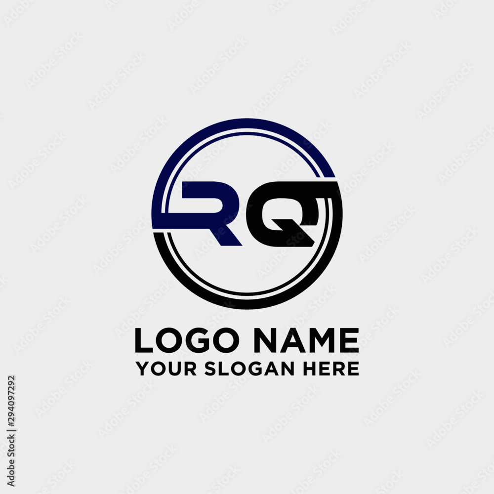 Circle logo with the letter RQ inside. letters connecting with circles. Logo circle modern abstract Circle logo with the letter RQ inside. letters connecting with circles. Logo circle modern abstract