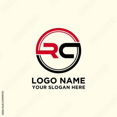 Circle logo with the letter RC inside. letters connecting with circles. Logo circle modern abstract