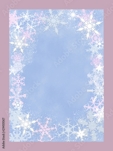 winter wonderland christmas background with snowflakes and place for text